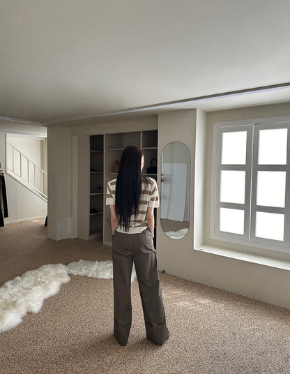 Minimalist Collared Striped Top