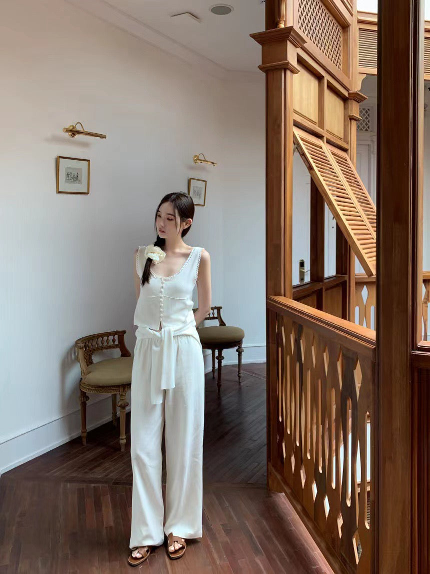 甜美U型針織背心