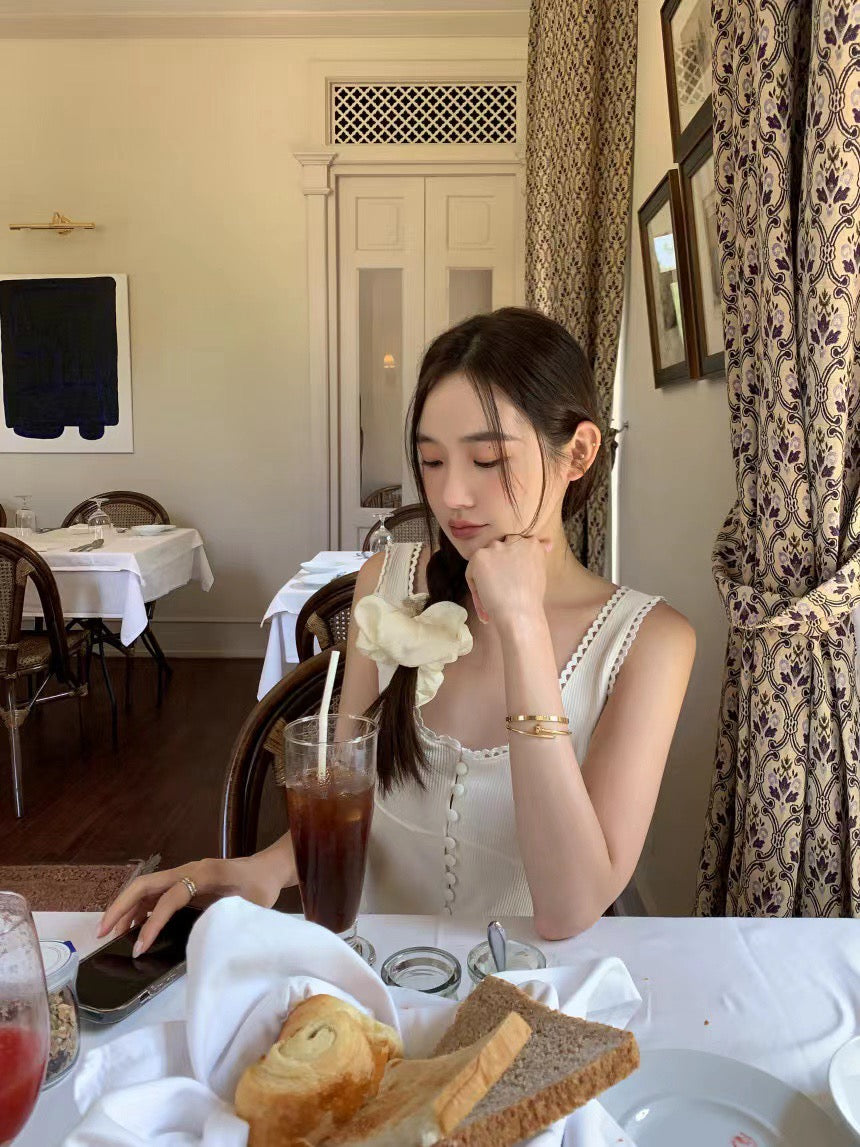 甜美U型針織背心