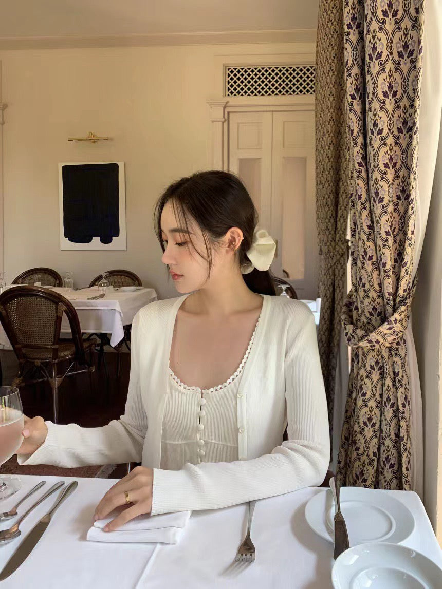 甜美U型針織背心