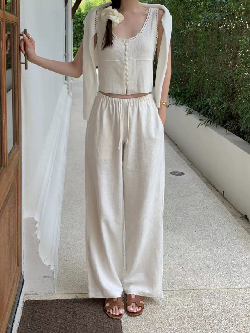 甜美U型針織背心