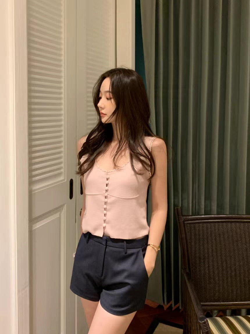 甜美U型針織背心