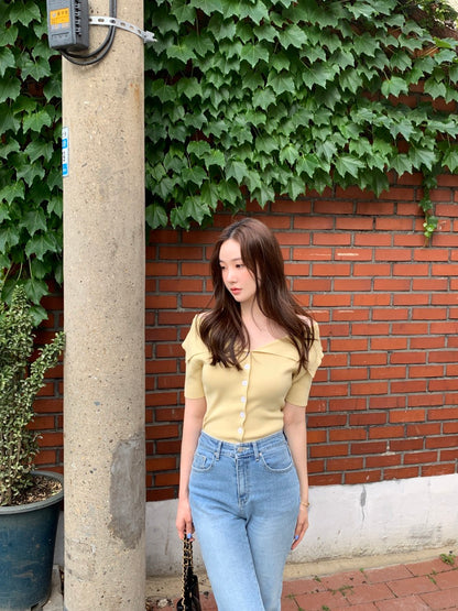 Off-shoulder Slim Fit Knitted Top