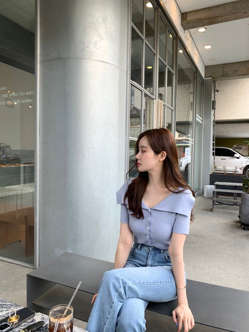 Off-shoulder Slim Fit Knitted Top