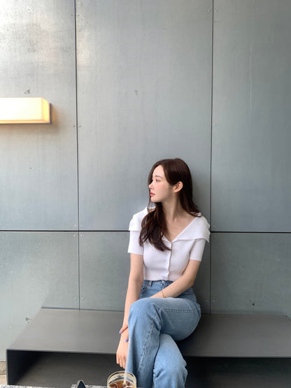 Off-shoulder Slim Fit Knitted Top