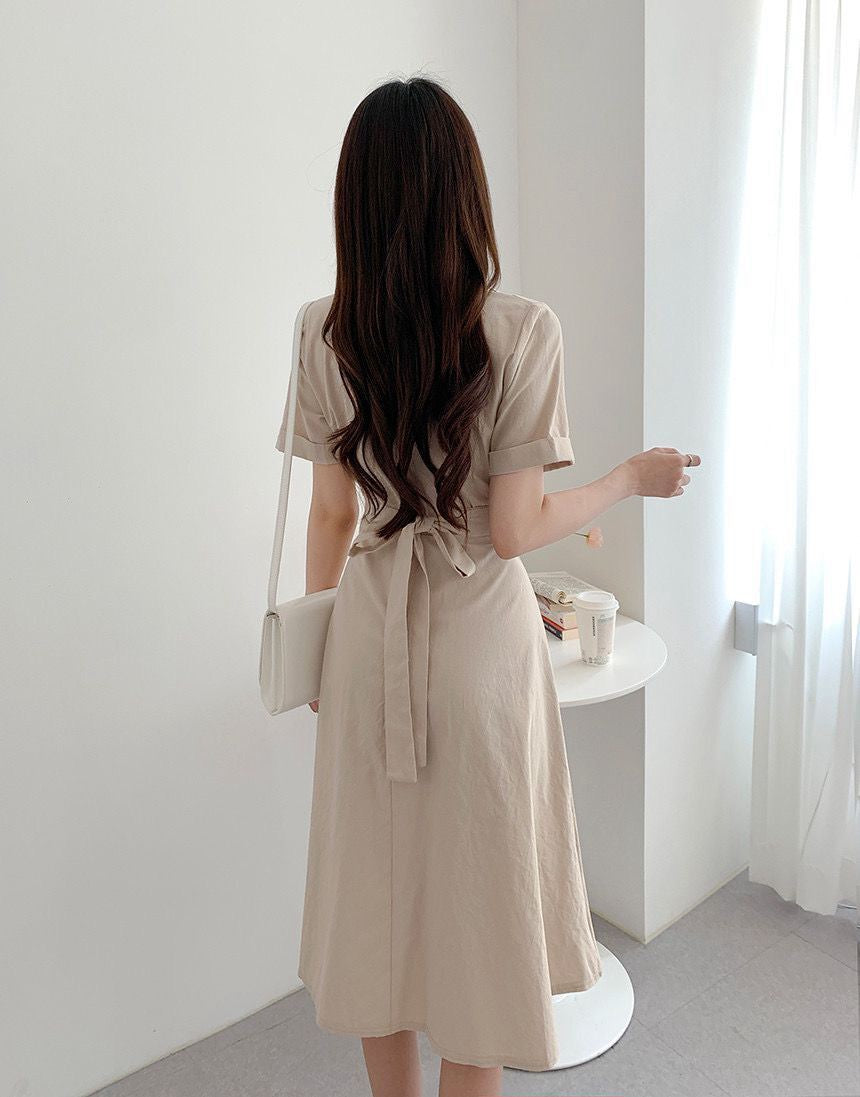 Elegant Knot-Tie Dress
