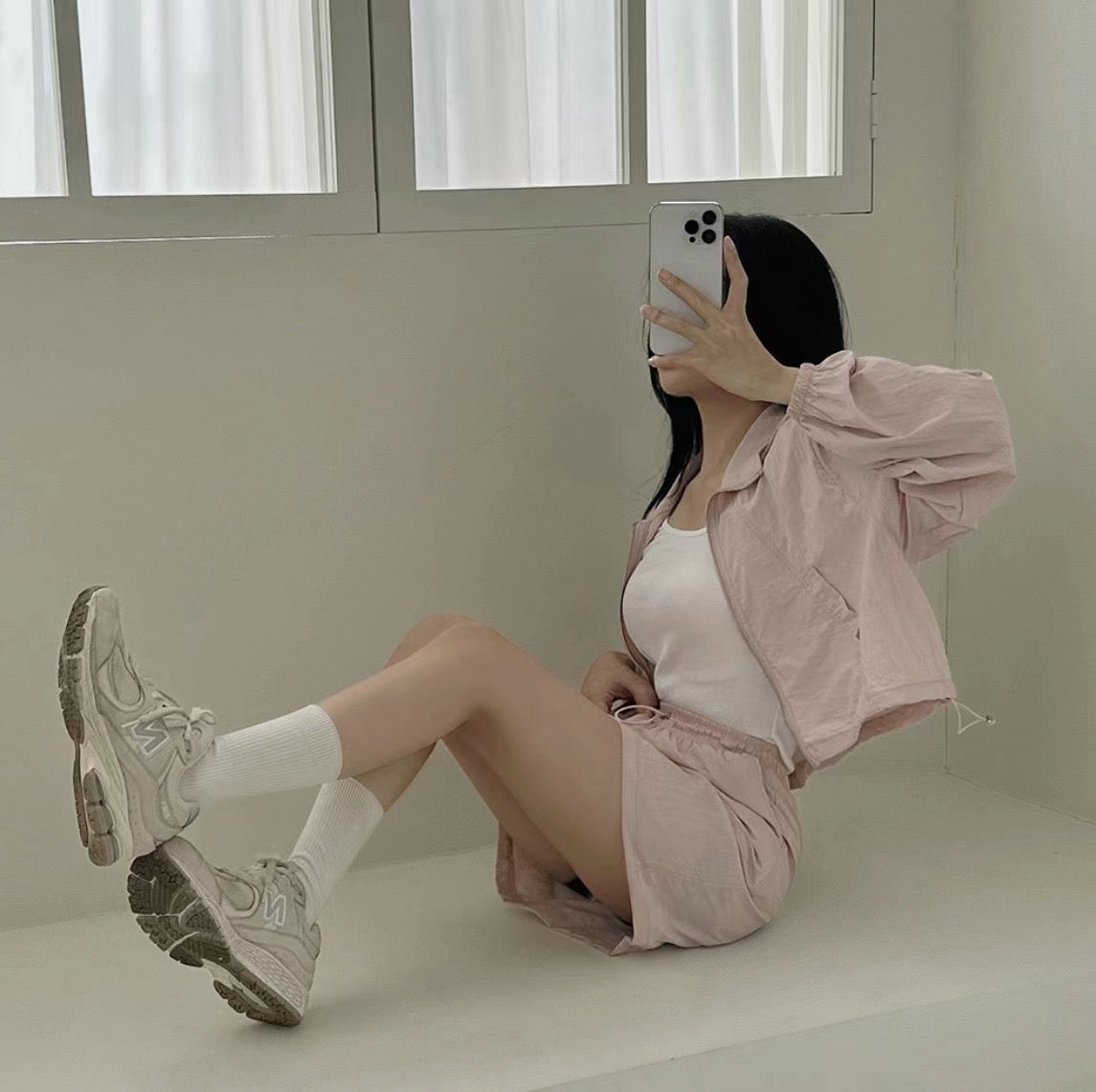 Casual Turn-down Collar Long Sleeve Jacket + High Waist Skirt Set