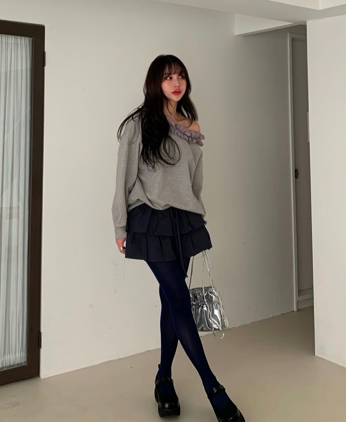 フェイクレイヤードケーキスカートパンツ