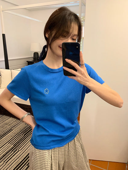 刺繡小花針織top