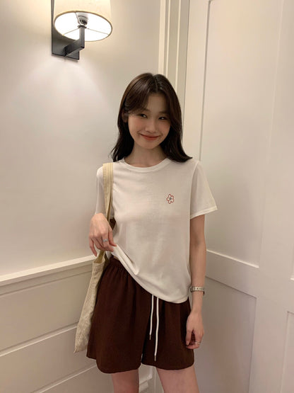 刺繡小花針織top