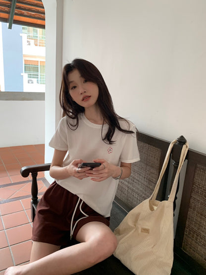 刺繡小花針織top