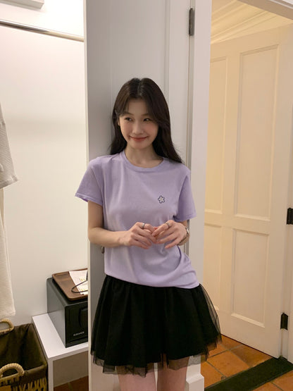 刺繡小花針織top