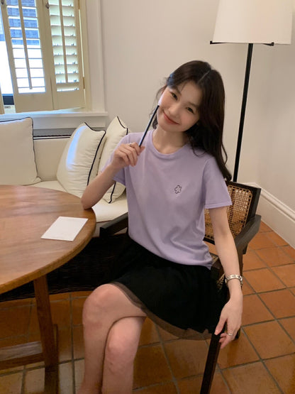 刺繡小花針織top