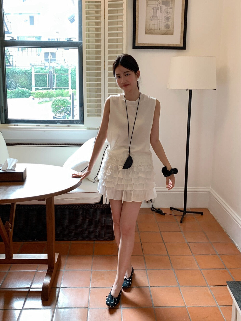 Lace Trim Hem Knitted Vest