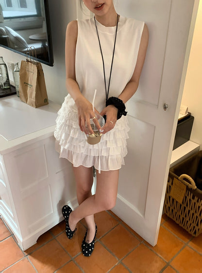 Lace Trim Hem Knitted Vest