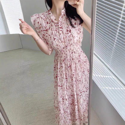 Sweet Flutter Sleeve Floral Dress