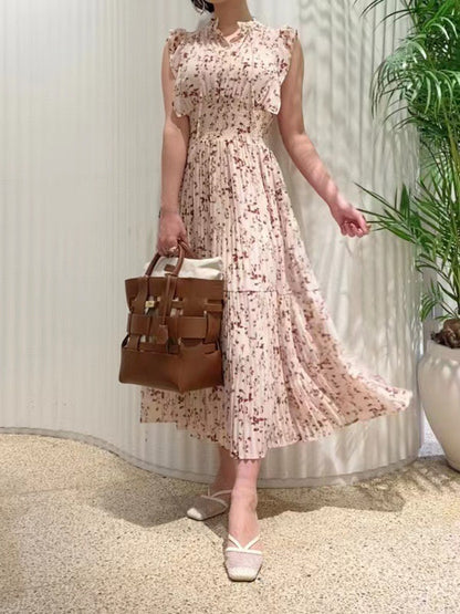 Sweet Flutter Sleeve Floral Dress