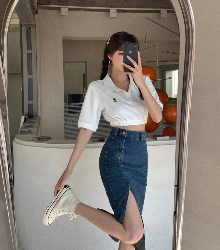 ハイウエストスリットタイトスカート