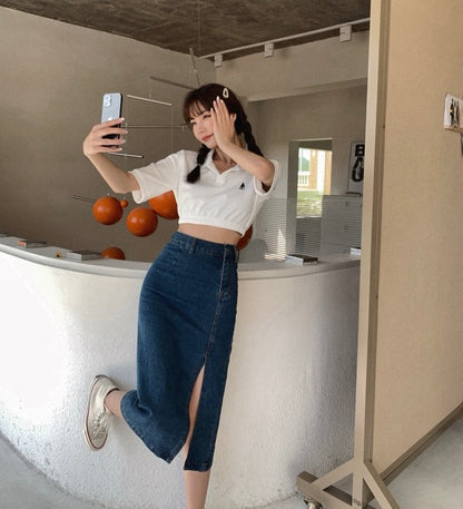 ハイウエストスリットタイトスカート