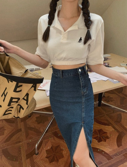 ハイウエストスリットタイトスカート