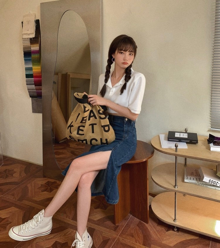 ハイウエストスリットタイトスカート