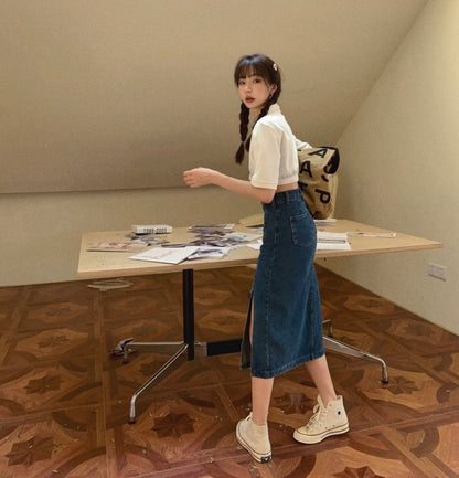 ハイウエストスリットタイトスカート