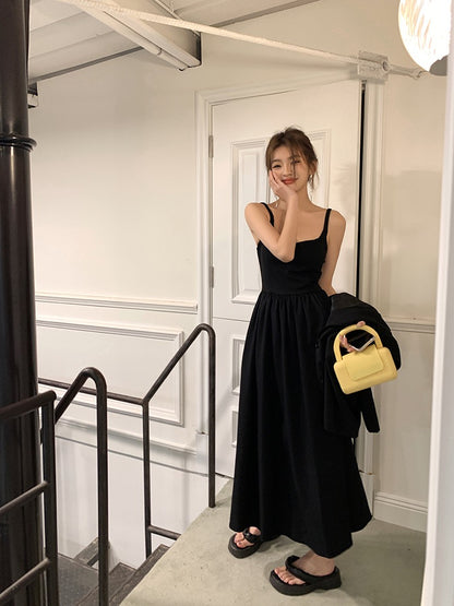拼接吊帶連身裙