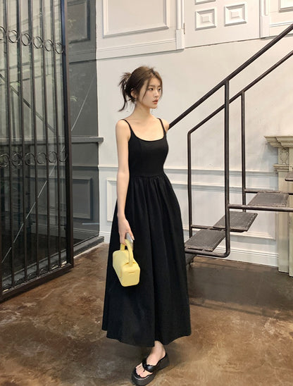 拼接吊帶連身裙