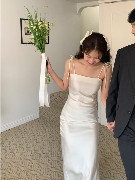 絲光緞面吊帶裙