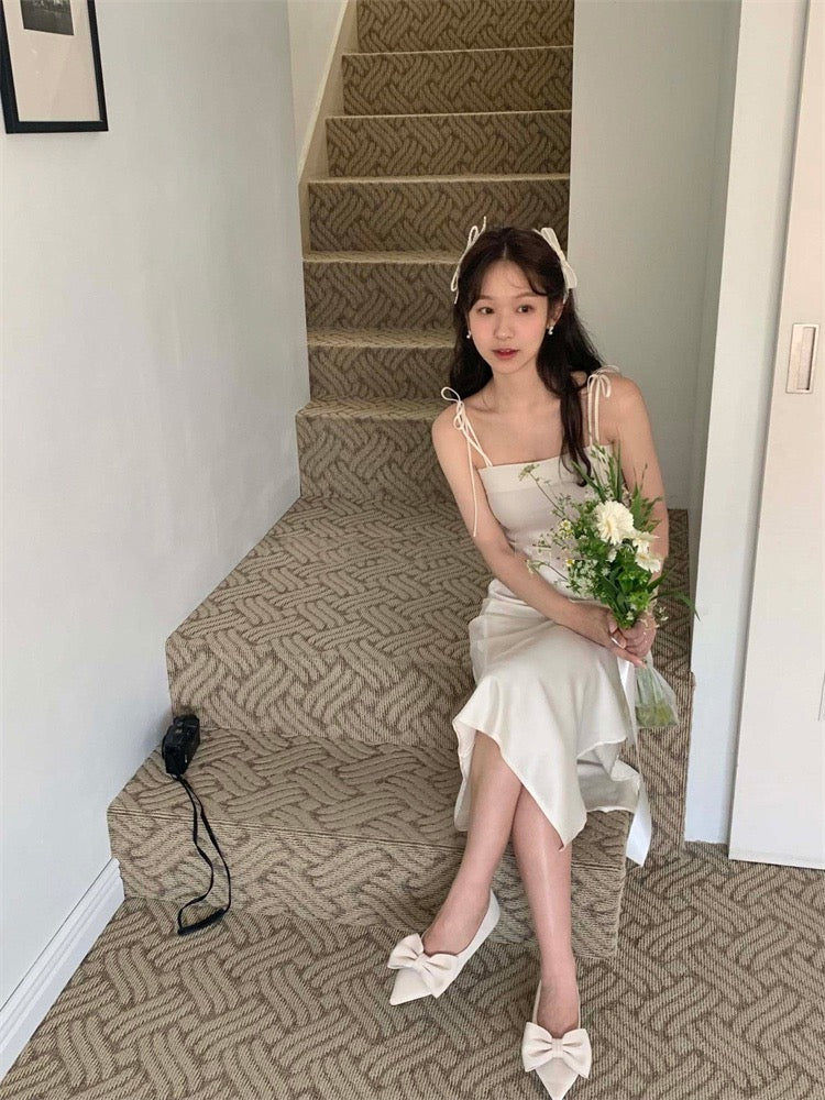 絲光緞面吊帶裙