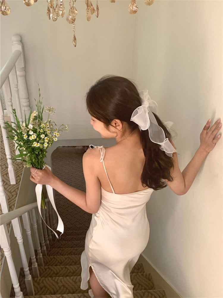 絲光緞面吊帶裙