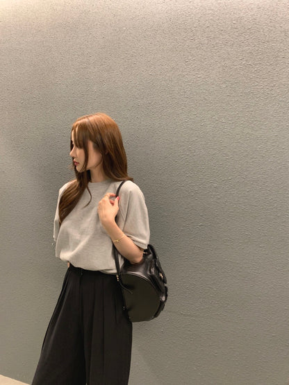 crew neck short-sleeve sweatshirt