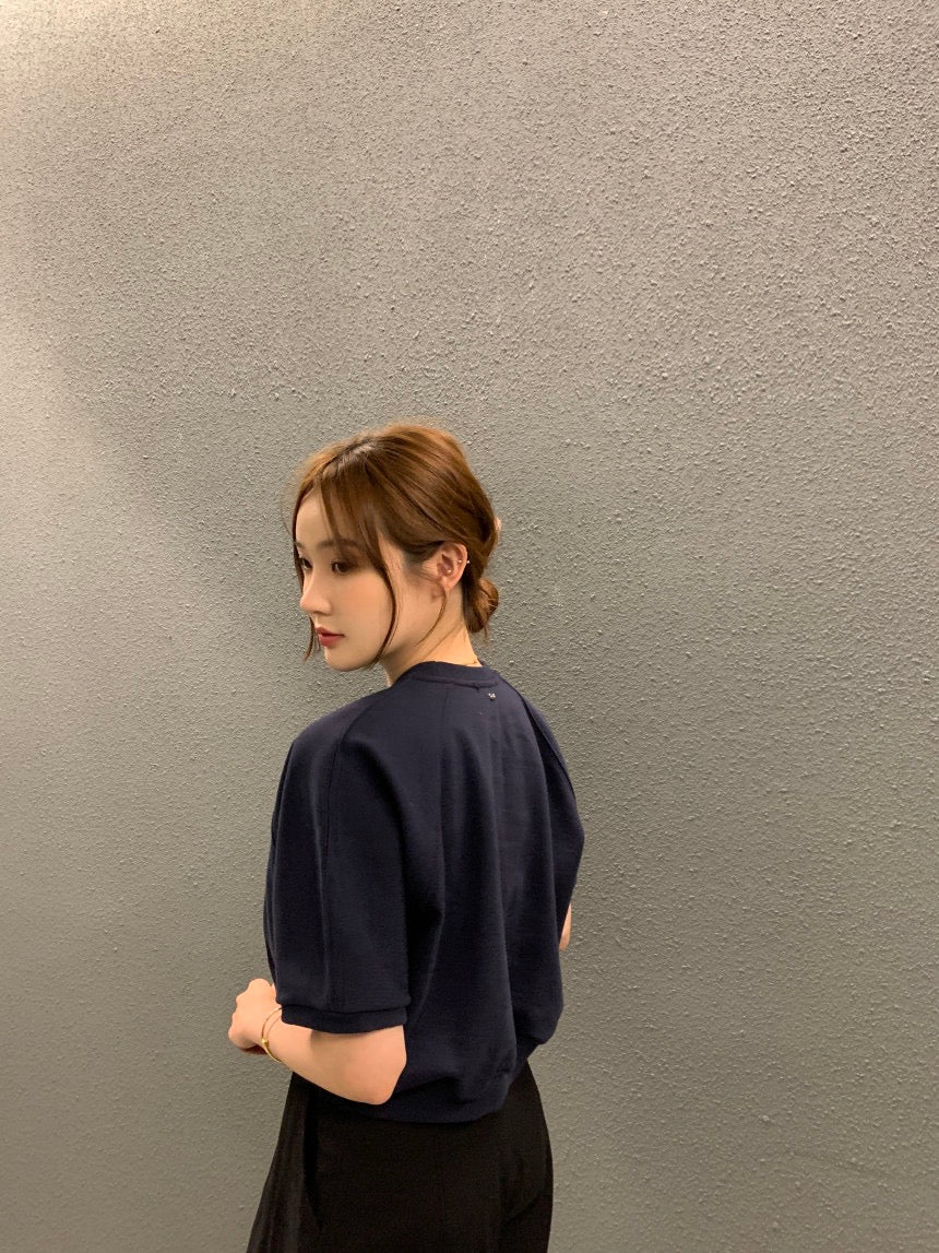 crew neck short-sleeve sweatshirt