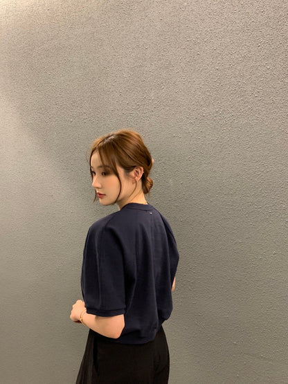 crew neck short-sleeve sweatshirt