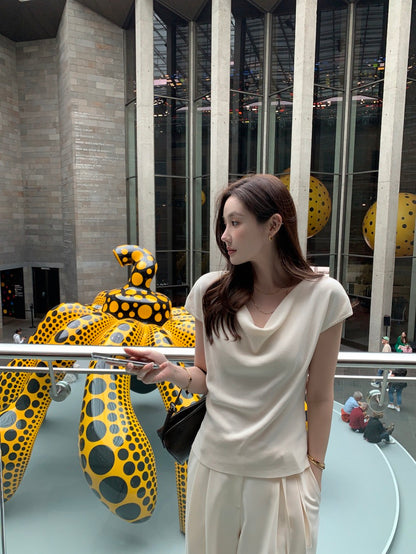 蕩領正肩針織top