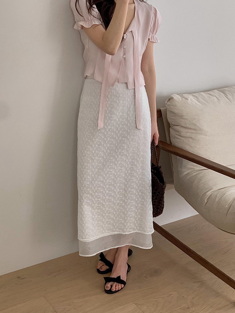 泡泡袖木耳邊恤衫