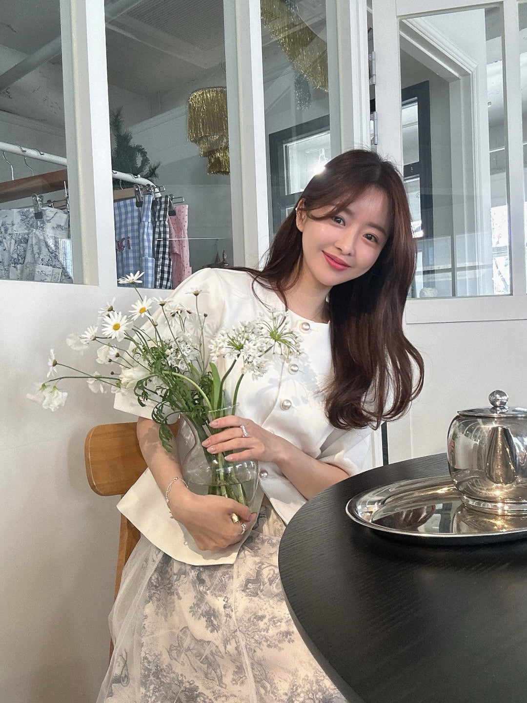 圓領單排扣收腰短袖小外套