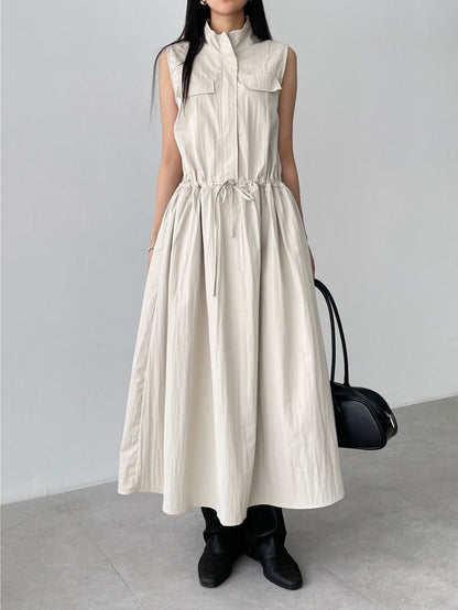 工裝抽繩收腰連身裙