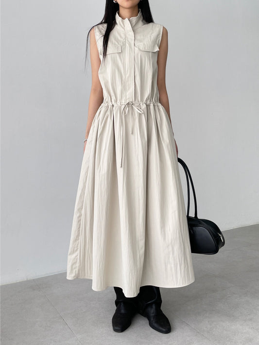 工裝抽繩收腰連身裙