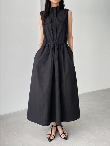 工裝抽繩收腰連身裙