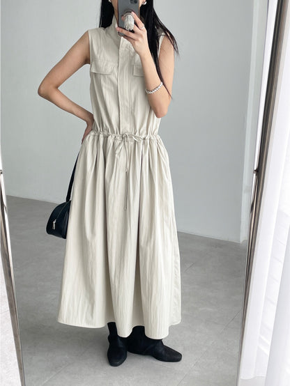 工裝抽繩收腰連身裙