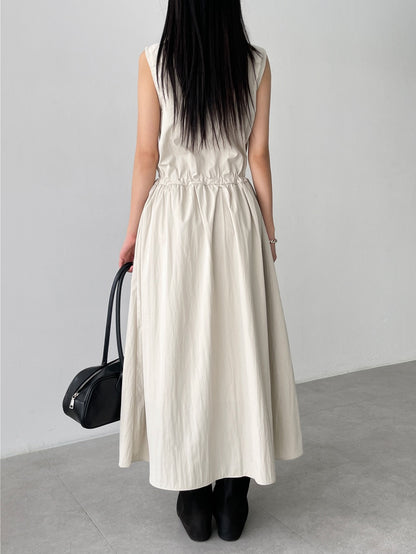 工裝抽繩收腰連身裙