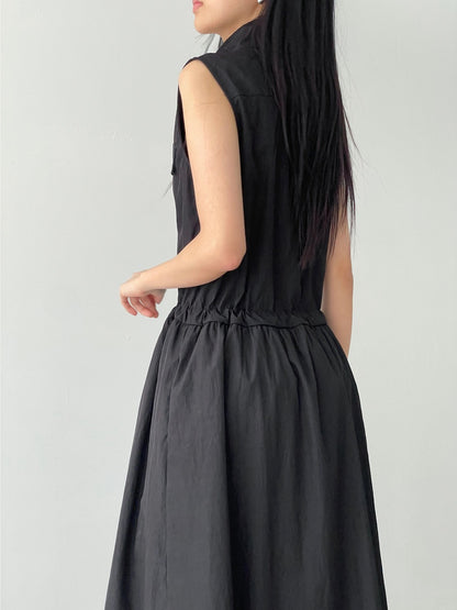 工裝抽繩收腰連身裙