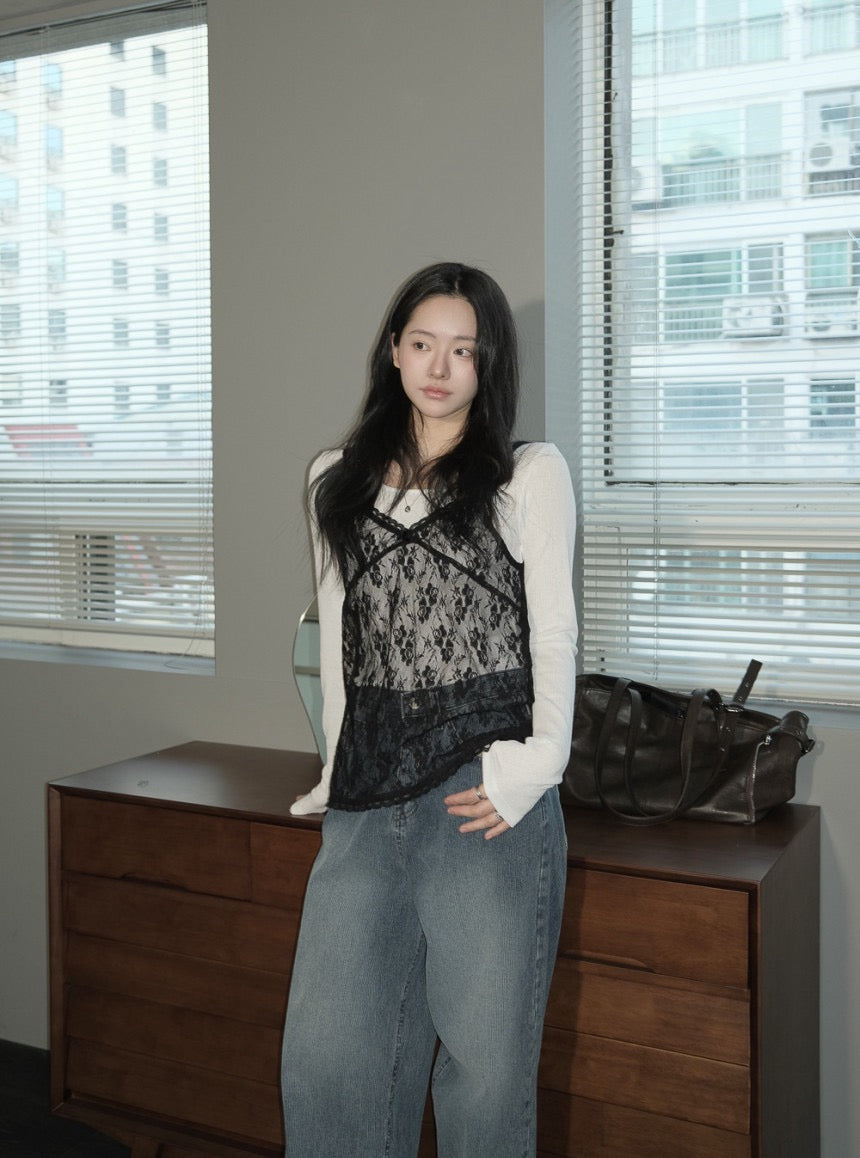 Lace V-neck Layered Camisole