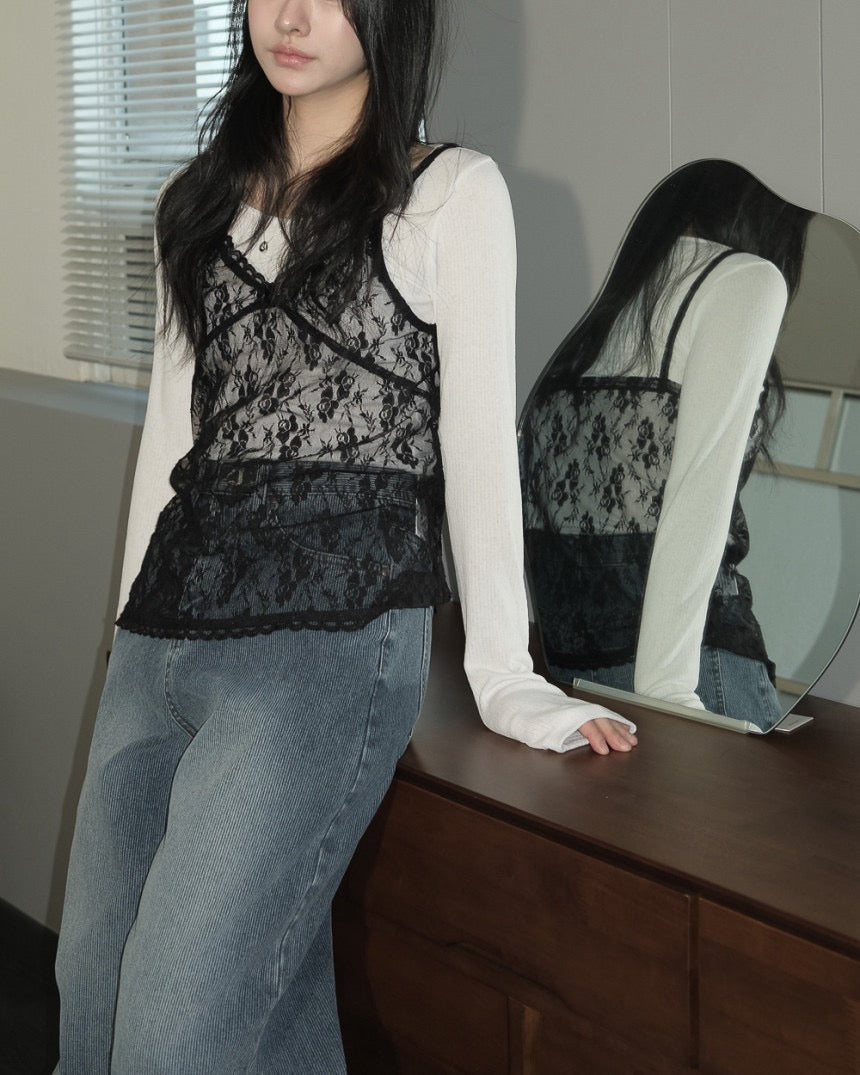 Lace V-neck Layered Camisole