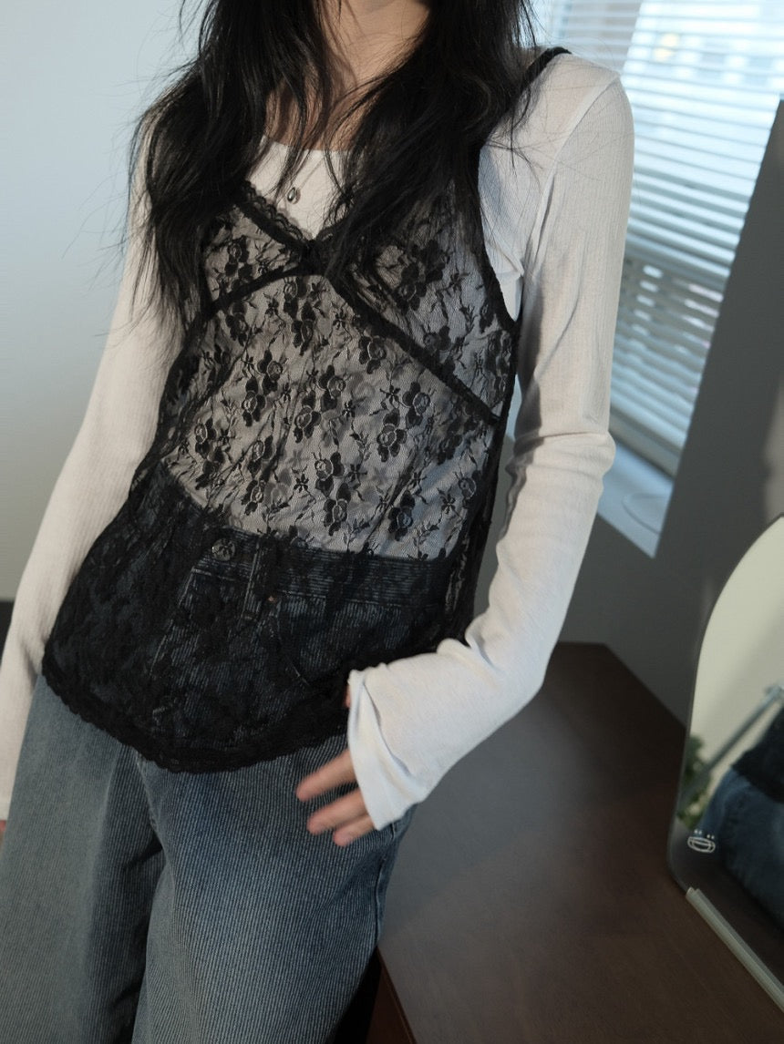 Lace V-neck Layered Camisole
