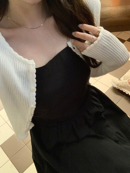 設計感露背吊帶連身裙