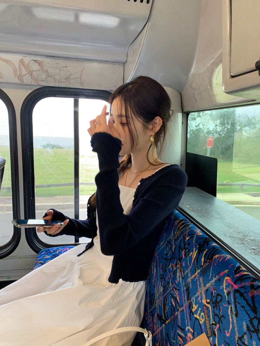 設計感露背吊帶連身裙