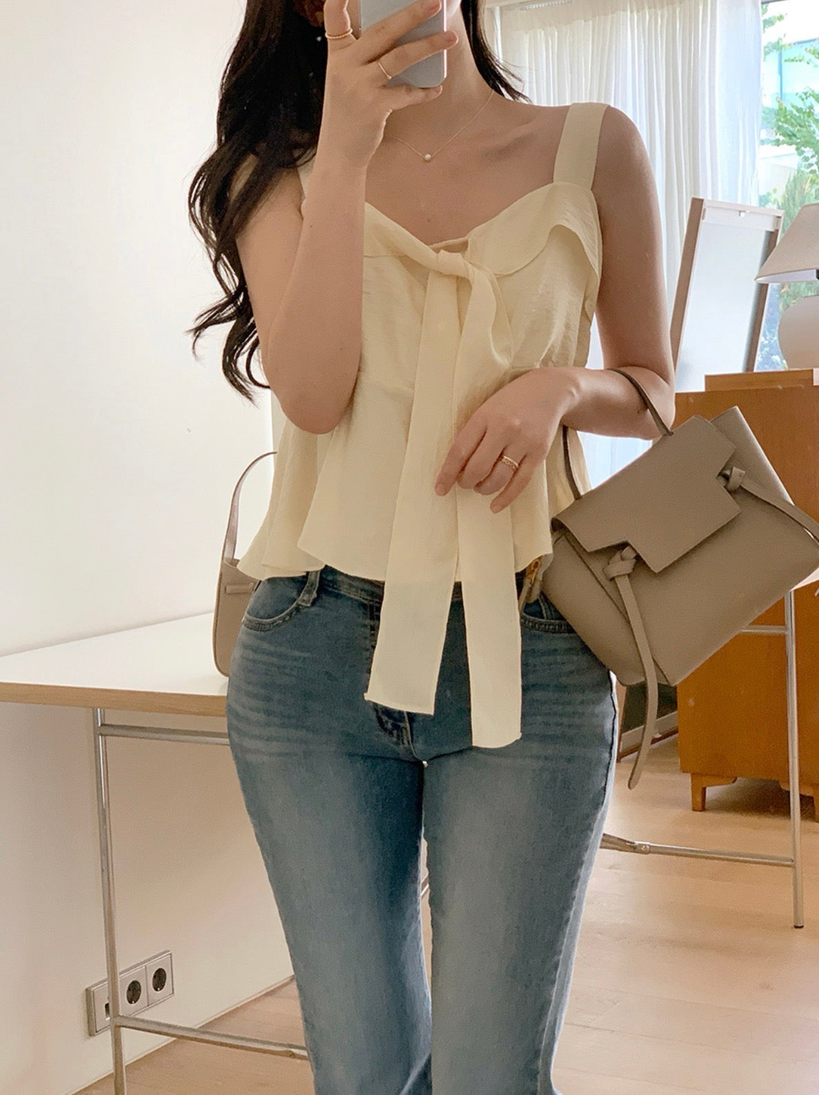 Sweet Lace-up Strap Top with Ruffles