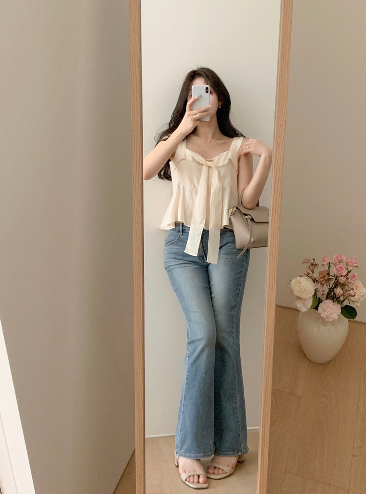 Sweet Lace-up Strap Top with Ruffles